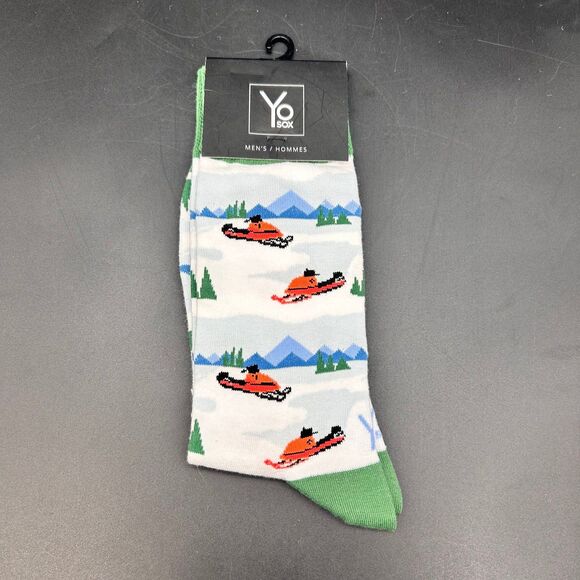 Yo Sox Snow Mobile Men’s Socks Size 7 - 12 - Picture 1 of 2